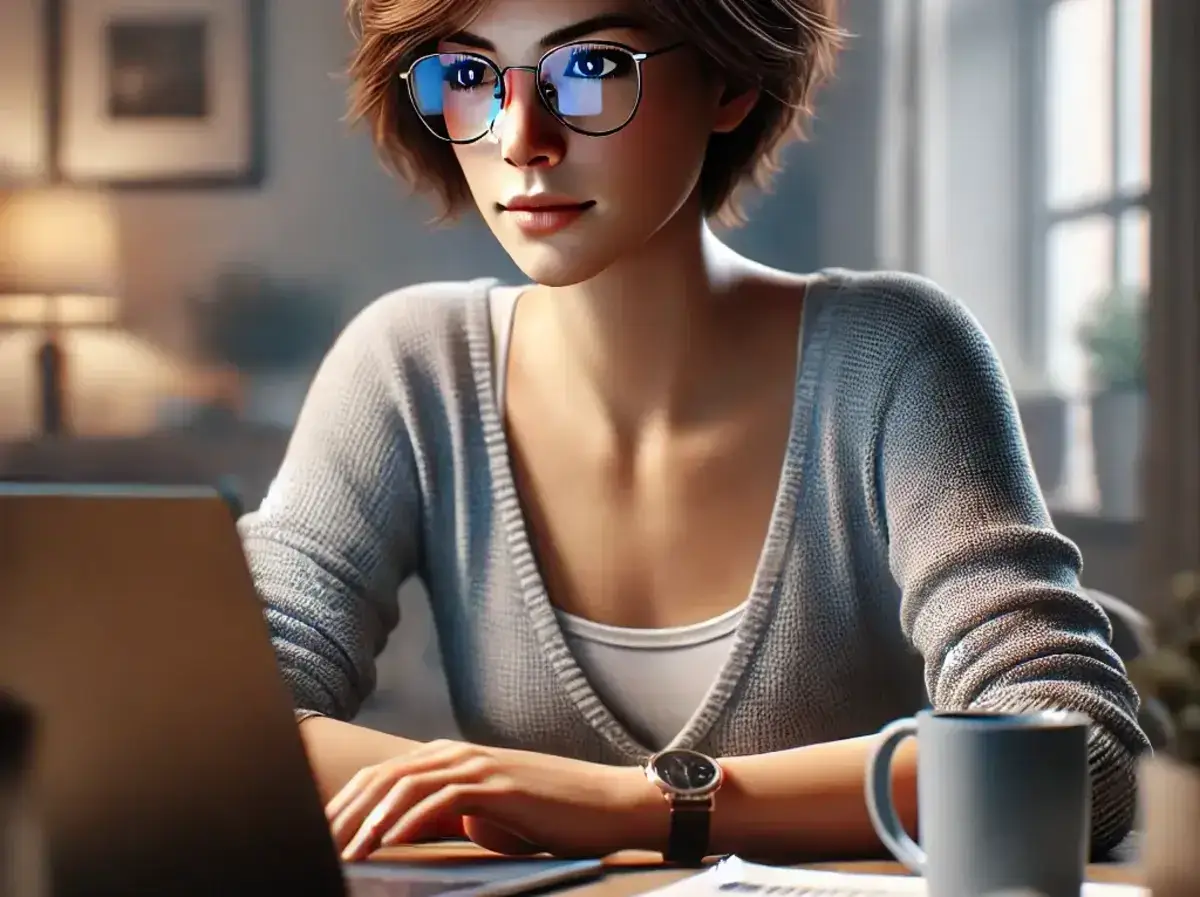 an image of a woman sitting at a desk, looking at her laptop with a focused expression of what is a credit claim